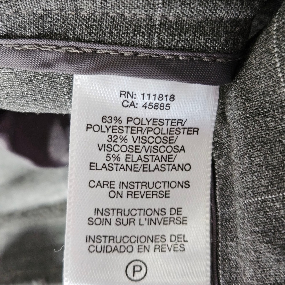MICHAEL KORS Grammercy Fit Gray Plaid Petite Pants Women 14P Career Classic - Picture 8 of 12